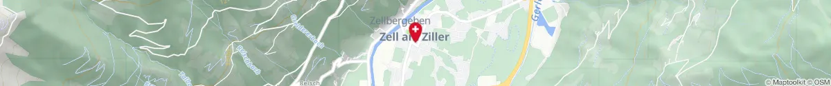 Kartendarstellung des Standorts für Gerlosstein-Apotheke in 6280 Zell am Ziller